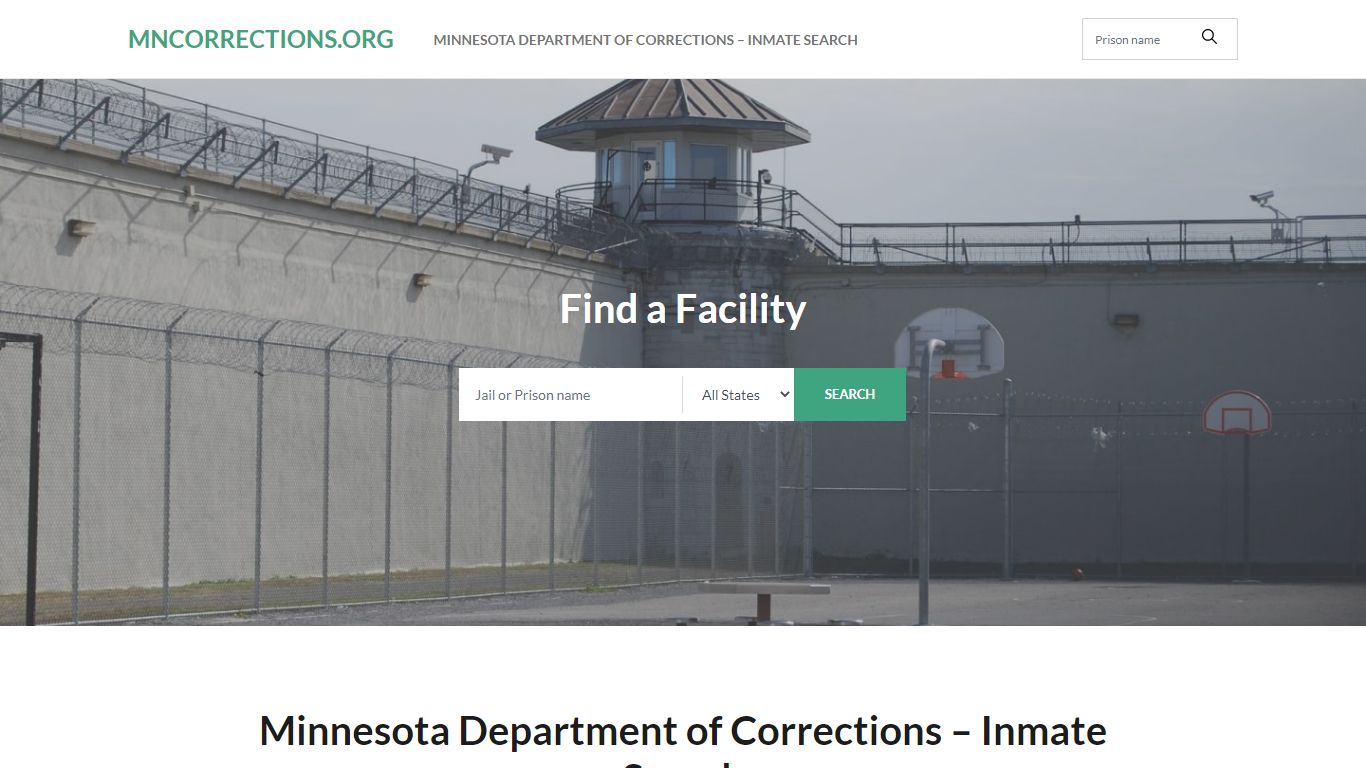 Minnesota Department of Corrections - Inmate Search